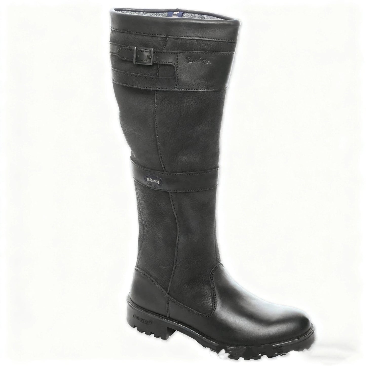 Coarse heel square heel color blocked belt buckle sleeve high top knight boots