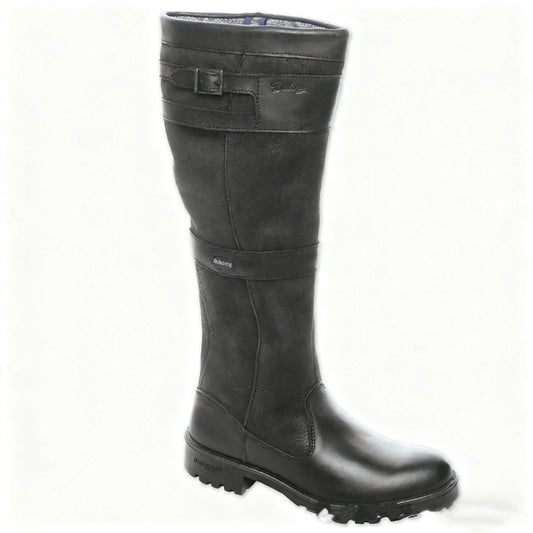 Coarse heel square heel color blocked belt buckle sleeve high top knight boots